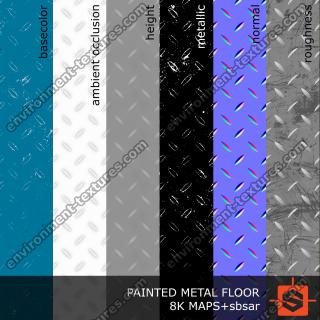PBR Texture of Metal Floor Painted Blue